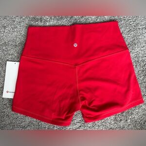 NWT Lululemon Align High Rise Short 4”. Size- 4. Color- True Red